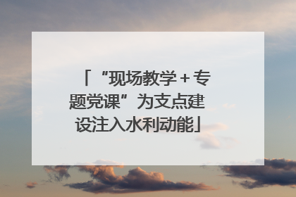 “现场教学＋专题党课”为支点建设注入水利动能