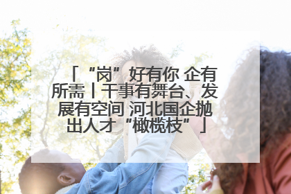“岗”好有你 企有所需丨干事有舞台、发展有空间 河北国企抛出人才“橄榄枝”