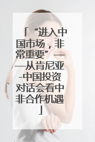 “进入中国市场，非常重要”——从肯尼亚-中国投资对话会看中非合作机遇
