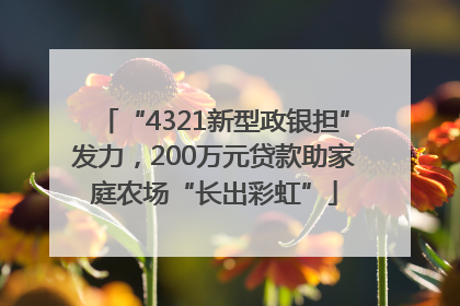 “4321新型政银担”发力，200万元贷款助家庭农场“长出彩虹”
