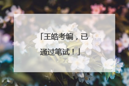 王皓考编，已通过笔试！