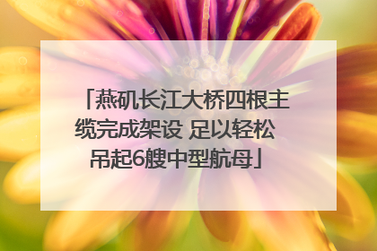燕矶长江大桥四根主缆完成架设 足以轻松吊起6艘中型航母