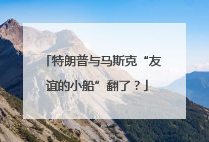特朗普与马斯克“友谊的小船”翻了？