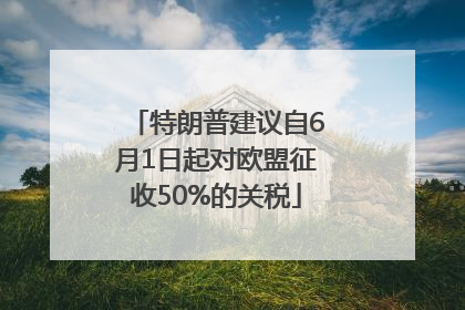 特朗普建议自6月1日起对欧盟征收50%的关税