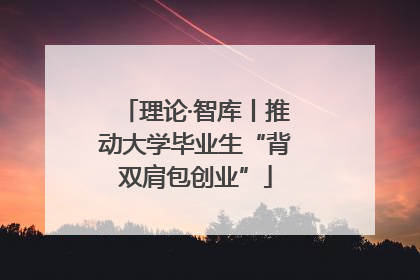理论·智库丨推动大学毕业生“背双肩包创业”
