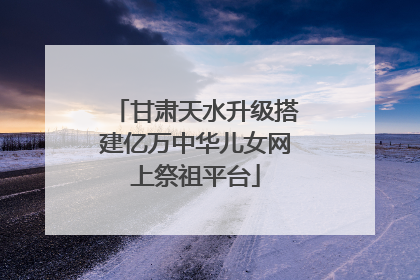 甘肃天水升级搭建亿万中华儿女网上祭祖平台