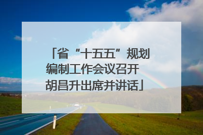 省“十五五”规划编制工作会议召开 胡昌升出席并讲话