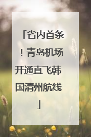 省内首条！青岛机场开通直飞韩国清州航线