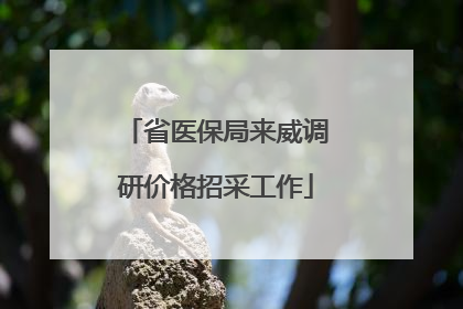 省医保局来威调研价格招采工作