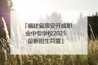 福建省惠安开成职业中专学校2025最新招生简章