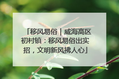 移风易俗｜威海高区初村镇：移风易俗出实招，文明新风拂人心