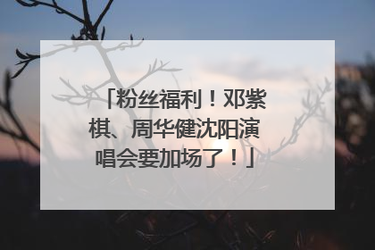 粉丝福利！邓紫棋、周华健沈阳演唱会要加场了！