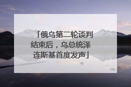 俄乌第二轮谈判结束后，乌总统泽连斯基首度发声