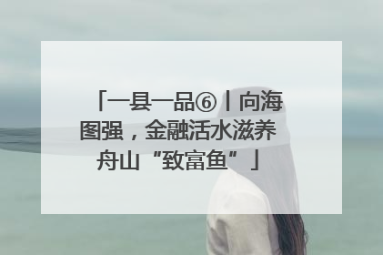 一县一品⑥丨向海图强，金融活水滋养舟山“致富鱼”