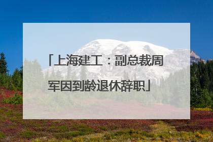 上海建工：副总裁周军因到龄退休辞职