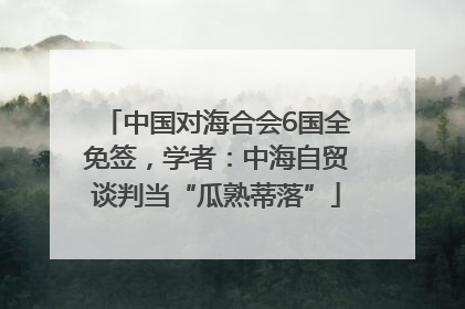 中国对海合会6国全免签，学者：中海自贸谈判当“瓜熟蒂落”