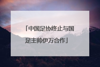 中国足协终止与国足主帅伊万合作
