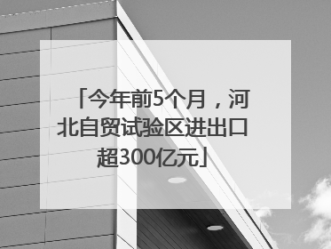 今年前5个月，河北自贸试验区进出口超300亿元