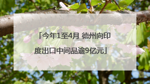 今年1至4月 德州向印度出口中间品逾9亿元