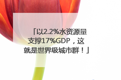 以2.2%水资源量支撑17%GDP，这就是世界级城市群！