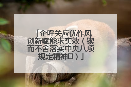 企呼关应优作风 创新赋能求实效（锲而不舍落实中央八项规定精神⑭）