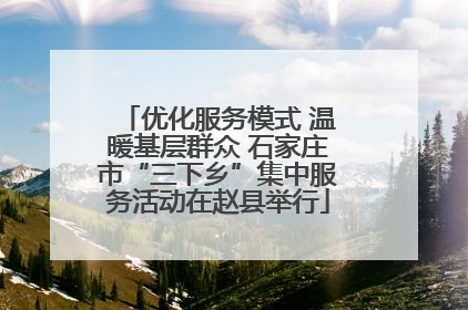 优化服务模式 温暖基层群众 石家庄市“三下乡”集中服务活动在赵县举行