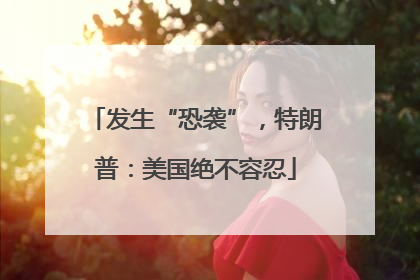发生“恐袭”，特朗普：美国绝不容忍