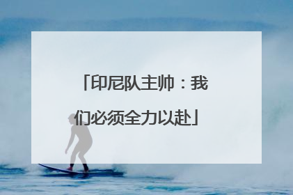 印尼队主帅：我们必须全力以赴