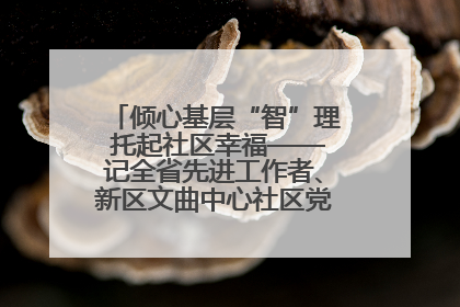 倾心基层“智”理 托起社区幸福——记全省先进工作者、新区文曲中心社区党委书记董世弘