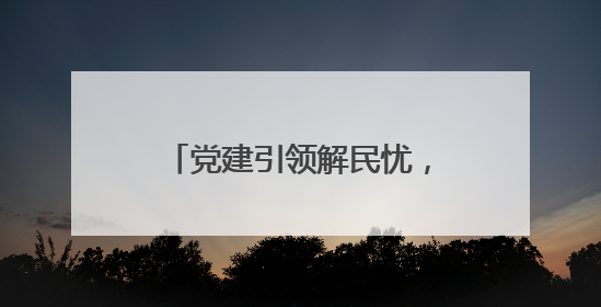 党建引领解民忧，绘就幸福新画卷