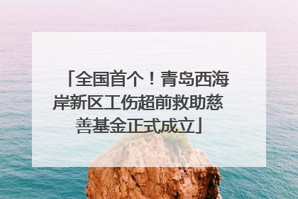 全国首个！青岛西海岸新区工伤超前救助慈善基金正式成立