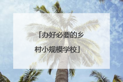 办好必要的乡村小规模学校