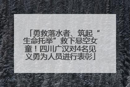 勇救落水者、筑起“生命托举”救下悬空女童！四川广汉对4名见义勇为人员进行表彰