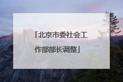 北京市委社会工作部部长调整