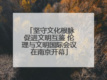 坚守文化根脉 促进文明互鉴 伦理与文明国际会议在南京开幕