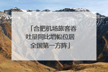 合肥机场旅客吞吐量同比增幅位居全国第一方阵