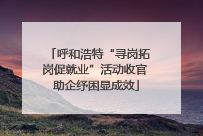 呼和浩特“寻岗拓岗促就业”活动收官 助企纾困显成效