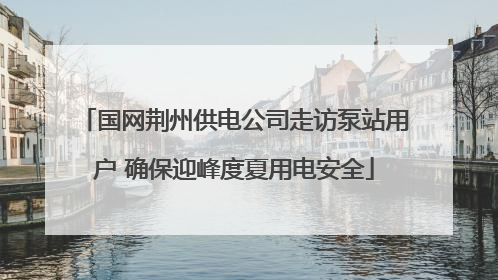 国网荆州供电公司走访泵站用户 确保迎峰度夏用电安全
