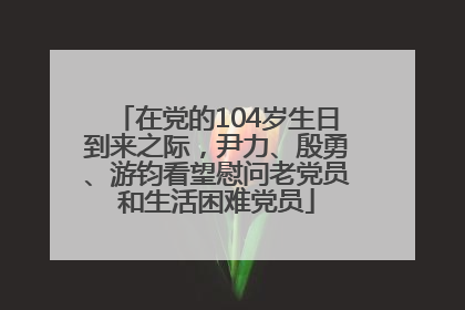 在党的104岁生日到来之际，尹力、殷勇、游钧看望慰问老党员和生活困难党员