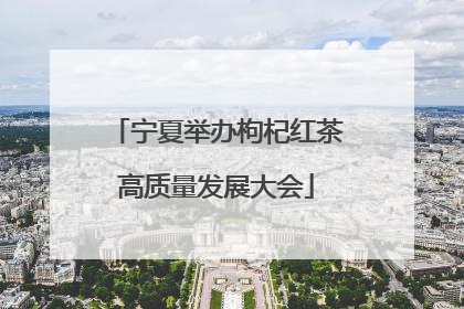 宁夏举办枸杞红茶高质量发展大会
