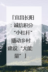 宜昌长阳：诚信积分“小杠杆” 撬动乡村建设“大能量”