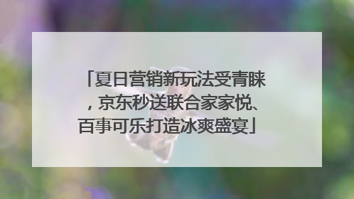 夏日营销新玩法受青睐，京东秒送联合家家悦、百事可乐打造冰爽盛宴