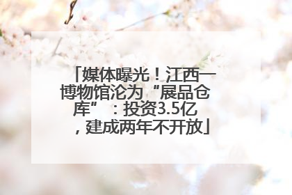 媒体曝光！江西一博物馆沦为“展品仓库”：投资3.5亿，建成两年不开放