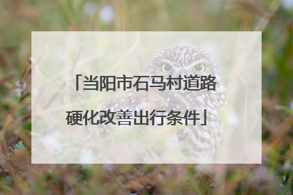 当阳市石马村道路硬化改善出行条件