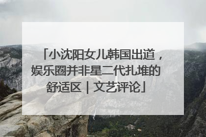 小沈阳女儿韩国出道，娱乐圈并非星二代扎堆的舒适区｜文艺评论