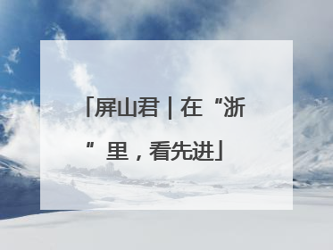 屏山君｜在“浙”里，看先进