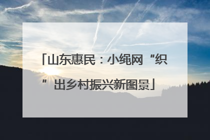 山东惠民：小绳网“织”出乡村振兴新图景