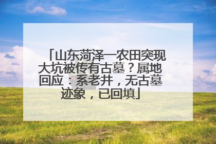 山东菏泽一农田突现大坑被传有古墓？属地回应：系老井，无古墓迹象，已回填