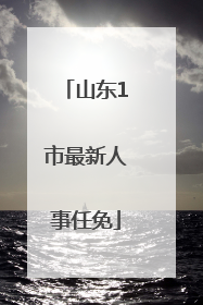 山东1市最新人事任免