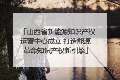 山西省新能源知识产权运营中心成立 打造能源革命知识产权新引擎